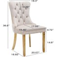 thumbnail image 3 of KISRAIS Velvet Dining Chair Set of 6, Upholstered Tufted Dining Room Chair with Nailhead Trim, Solid Gold Plated Leg for Kitchen (Beige), 3 of 8