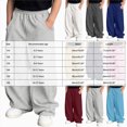 thumbnail image 3 of WXFAZCVU Pants for Boys Elastic Waistband Wide Leg Fitness Sweatpants Casual Streetwear Size 10-11 Years, 3 of 4