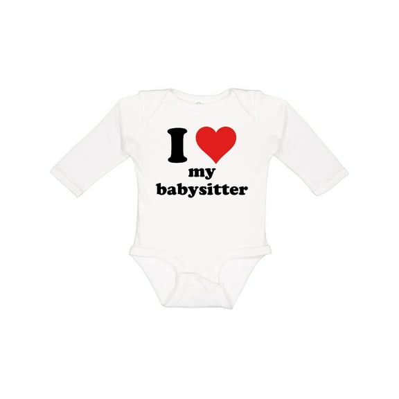 Inktastic I Heart My Babysitter Boys or Girls Long Sleeve Baby Bodysuit