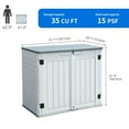 thumbnail image 2 of Dextrus 35 cu ft Outdoor Horizontal Storage Sheds, Weather Resistant Resin Tool Shed, Multi-Opening Door for Easy Storage of Bike, Trash Cans, Garden Tools, Lawn Mowers, Waterproof, Lockable, 2 of 5