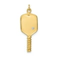 thumbnail image 3 of Gold Plated Sterling Silver Pickleball Paddle and Ball Charm Pendant with Chain for Women, 3 of 6