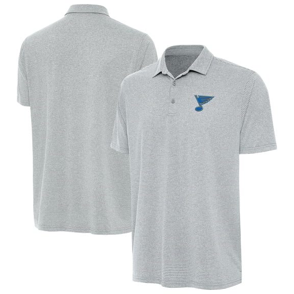 Men's Antigua Heather Gray St. Louis Blues Scheme Polo