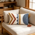 thumbnail image 5 of Bohemian Embroidered Cushion Cover, Velvet Throw Pillow Case With Tassels, Decorative Boho Pillow Cover For Sofa, Bed, Living Room, And Home Decor, 5 of 7
