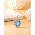 thumbnail image 3 of CACA LADY Sea Turtle Necklaces for Women 925 Sterling Silver Turtle with Celtic Knot Pendant Blue Opal Necklace, 3 of 5