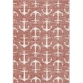 thumbnail image 3 of Unique Loom Outdoor Coastal Collection Area Rug - Ahoy (4' x 6' Rectangle Rust Red/Ivory), 3 of 7