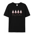 thumbnail image 5 of T Shirts for Women Short Sleeve Cotton Crewneck T-Shirt, Merry Christmas Brown Xmas Tree Tee Tops Casual Basic T-Shirts, XS-5XL Black XXL, 5 of 7