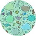 thumbnail image 1 of Ahgly Company Indoor Round Patterned Mint Green Area Rugs, 3' Round, 1 of 6