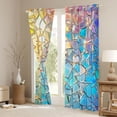 thumbnail image 3 of Erosebridal Iridescent Glass Mosaic Print Black Out Curtains For Boys Girls,Teens Gradient Colored Ice Glitter Print Curtains Pack of 2 (42x63 Each), 3 of 6