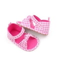 thumbnail image 6 of Shoes For Babies Baby'S New Summer Toddler Shoes Wear Non-Slip Breathable Sweatproof Plaid Bow Soft Soled Cloth Shoes Shoes Baby Toddler Girls Boys, 6 of 9