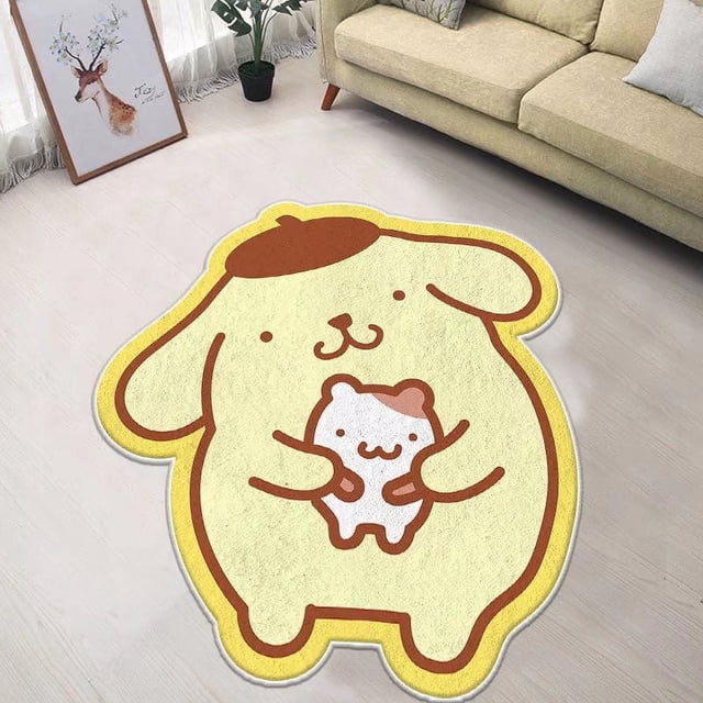 Alfombra de felpa Kawaii Hello Kitty, tapete de Anime Kt Cat Pochacco, cojín suave para coche, chica, corazón, lindo, dormitorio, alfombra antideslizante, decoración de habitación