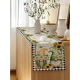 thumbnail image 5 of Table Runner 70 Inches Long for Kitchen Dining, Sunflower Gnomes Dresser Scarf Farmhouse, Dining Table Decorations for Wedding/Parties, Spring Farmhouse Vintage Daisy Floral Leaf 13 x 70 In, 5 of 8