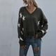 thumbnail image 2 of Suéteres Para Mujer Otoño Invierno Suéteres Recortados Casual Moda Color Sólido Cuello en V Suelto Tops de Punto Odeerbi  ODB175733, 2 of 5