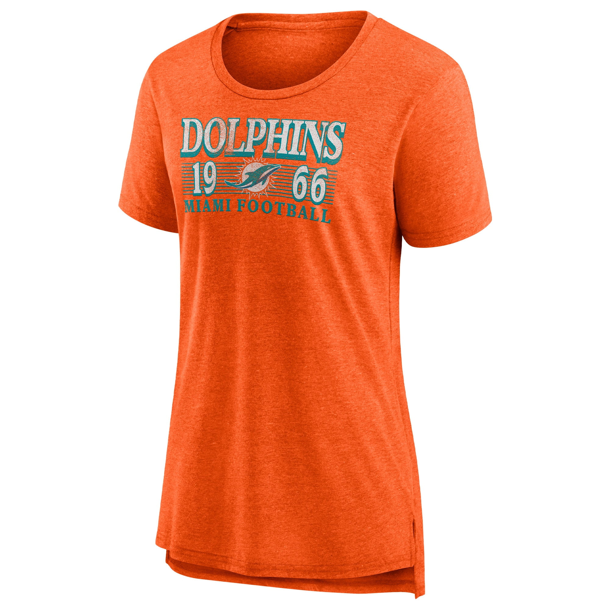 Women s Fanatics Branded Heathered Orange Miami Dolphins Neck And