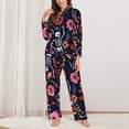 thumbnail image 2 of Naloa Dancing Skeletons Floral Garden Pajamas for Women Set, Womens Pajama Sets, Lounge Sets for Women, 2pjs for Women-X-Large, 2 of 7