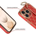 thumbnail image 2 of Compatible with iPhone 13 Pro Max Glitter Luxurly Plating Case, Street Fashion with Wrist Strap Protector Phone Cover Full-Body Bumper Electroplated Case for iPhone 13 Pro Max 6.7 Inch Red, 2 of 12