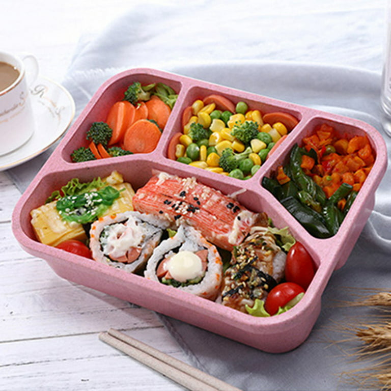 Ludlz 1000ml Portable Bento Box Lunch Holder Picnic Food Storage Container,  Salad Bowls with 4 Compartments, Salad Dressings Container for Salad  Toppings, Snacks, Men, Women 
