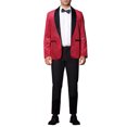 thumbnail image 2 of CHAQUETA DE TRAJE CHIC PARA HOMBRE CON SOLAPA DE CHAL Y UN BOTÓN, TEJIDO METÁLICO BRILLANTE, BLAZERS 2XL BURDEOS, 2 of 5