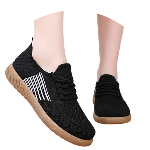 2026 Womens Breathable Knit Slip-On Walking Shoes Comfortable Summer Slip on Loafers Width Orthopedic Casual Backless Sneakers Dressy Flat Clogs Tennis Mules and Slide in with Arch Support