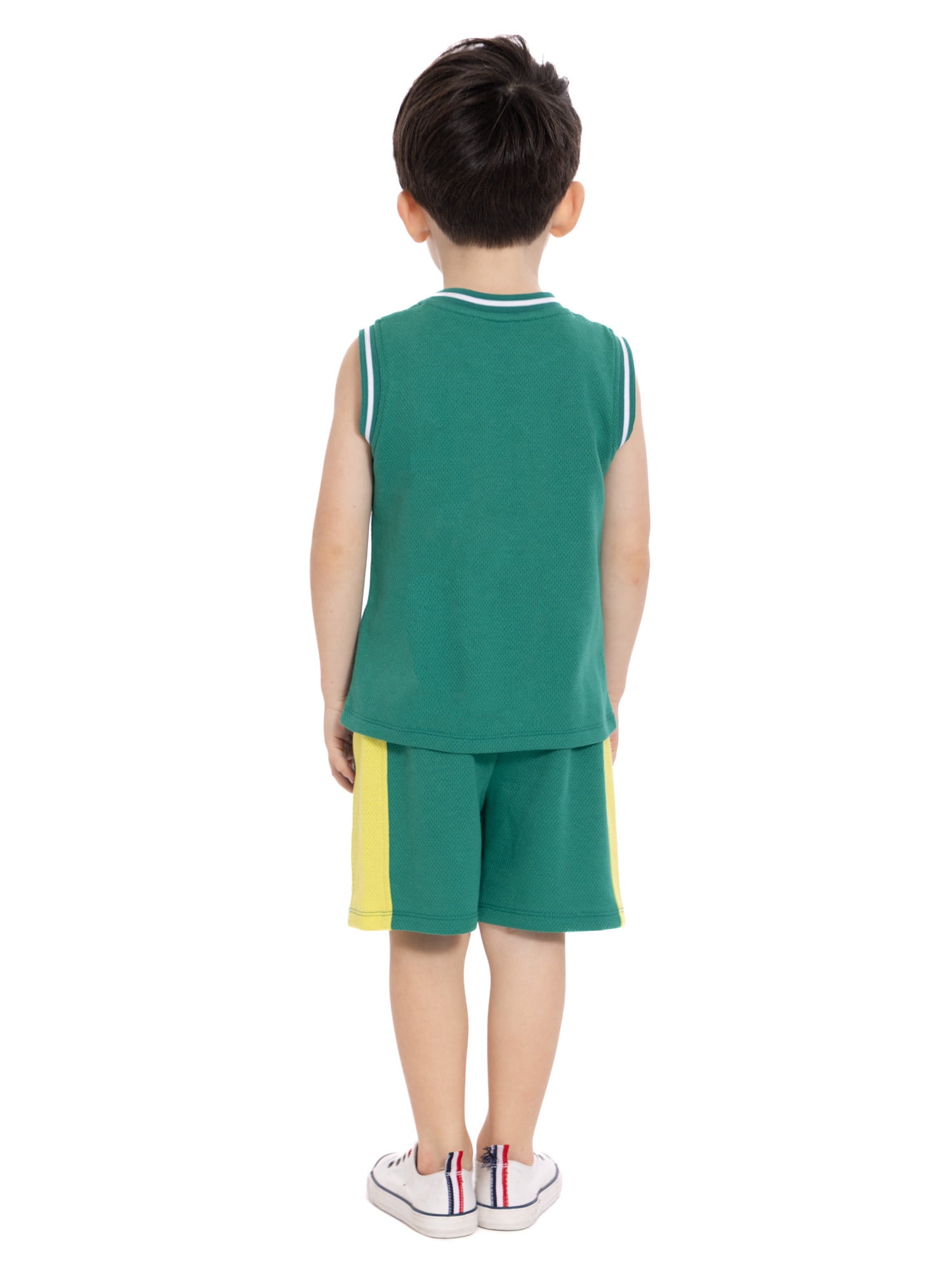 Wonder Nation Toddler Boys Sleeveless Basketball Jersey and Shorts Set, 2-Piece, Sizes 12M-5T