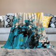 thumbnail image 2 of Chilfamy Abstract Art Blue and Yellow Cozy Throw Blanket Lightweight Soft Blanket for All Seasons Bedroom Living Rooms Sofa Couch - Gift Idea 40x50in, 2 of 6