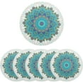 thumbnail image 7 of GZHJMY Round Braided Placemats Set of 6 Peacock Feather Paisley Round PVC Woven Place Mats Indoor Washable for Kitchen Dining Tables 15 inch Heat Resistant Round Table Mats, 7 of 7