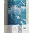thumbnail image 3 of Blue Teal Coastal Sheer Curtains for Living Room Bedroom Sea Nautical Ocean Waves Summer Beach Sheer Curtains 54 Inch Long 2 Panels Set Light Filtering Curtain Window Treatments Drapes, 3 of 6