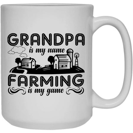 

Farming Grandpa Coffee Mug Cold Brew Coffee Mug 15 oz