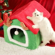Christmas Doghouse, Winter Warm All Season All-purpose House Bed House Villa Closed Winter Dog House Pets, And Dog Christmas Gift