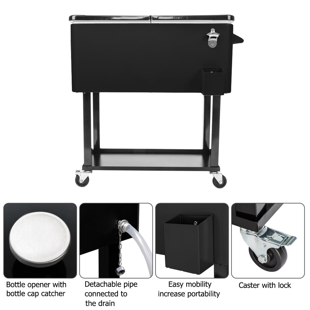 80QT Freezer Incubator, Black Square Foot Tube With Drain Pipe