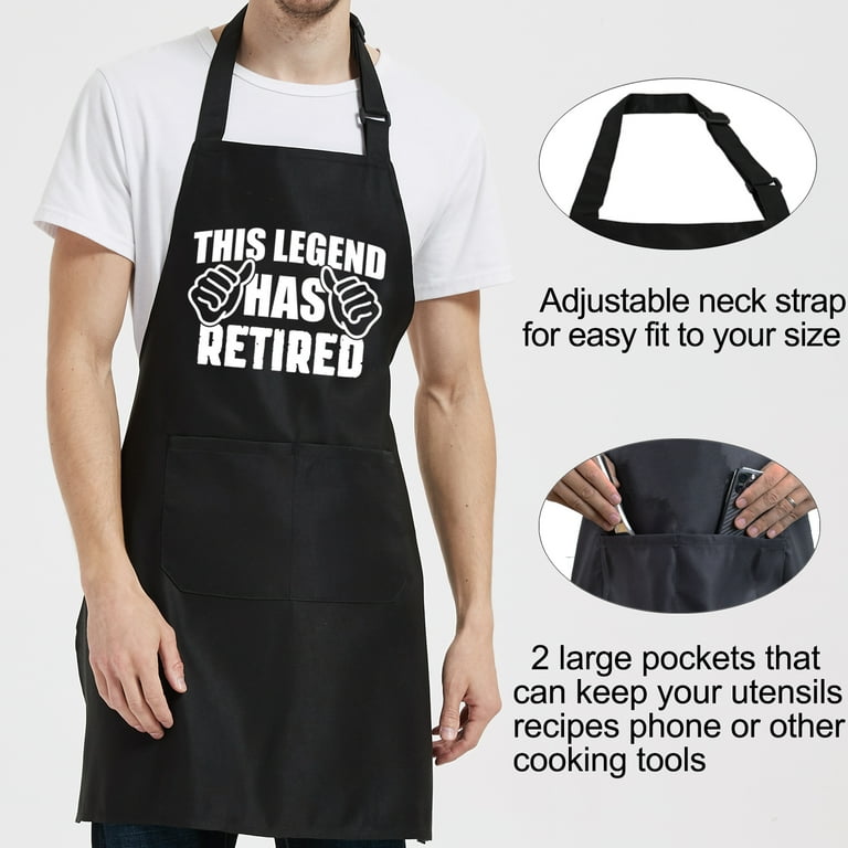 OzosKeiw Funny Retirement Gifts for Men with Pockets, Cooking Aprons for  Women Happy Retirement Gift Ideas for Dad Mom