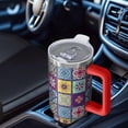 thumbnail image 4 of 40oz Dreamcatcher Design Tumbler, Boho Lover's Boho Coffee Cup With Handle, Double Insulated Spill Proof Lid & Straw, 4 of 5