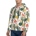 thumbnail image 3 of Cauagu Summer Cactus With Blooming for Men's Pullover Hooded Sweatshirt Athletic Casual Hoodie Aautumn Hoodie Sweatshirt for Men Pullover Casual Hooded Sweatshirt-Small, 3 of 7