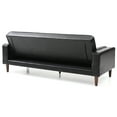 thumbnail image 4 of Passion Furniture PF-G843A-S 85 in. Andrews Flared Arm Faux Leather Straight Sofa in Black, 4 of 5