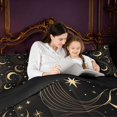 thumbnail image 4 of Homewish Gold Moon Twin Comforter Sets, Starry Sky Bedding Set, Black, Black Reversible 2 Piece, 1 Comforter and 1 Pillowcase, 4 of 6