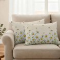 thumbnail image 2 of White Daisy Pillow Covers 2 Pack Spring Flowers Floral Vintage Linen Texture Pillowcase Waterproof Outdoor Throw Pillow Cover for Patio Balcony Rectangular Cushion 20”x12”, 2 of 9