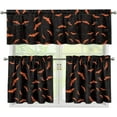 thumbnail image 1 of Halloween Bat Kitchen Curtains and Valances 3 Piece Set,Valance Curtains for Kitchen Windows Halloween Kitchen Curtains Tiers and Valances for Cafe Living Room Window Decoration, 1 of 1
