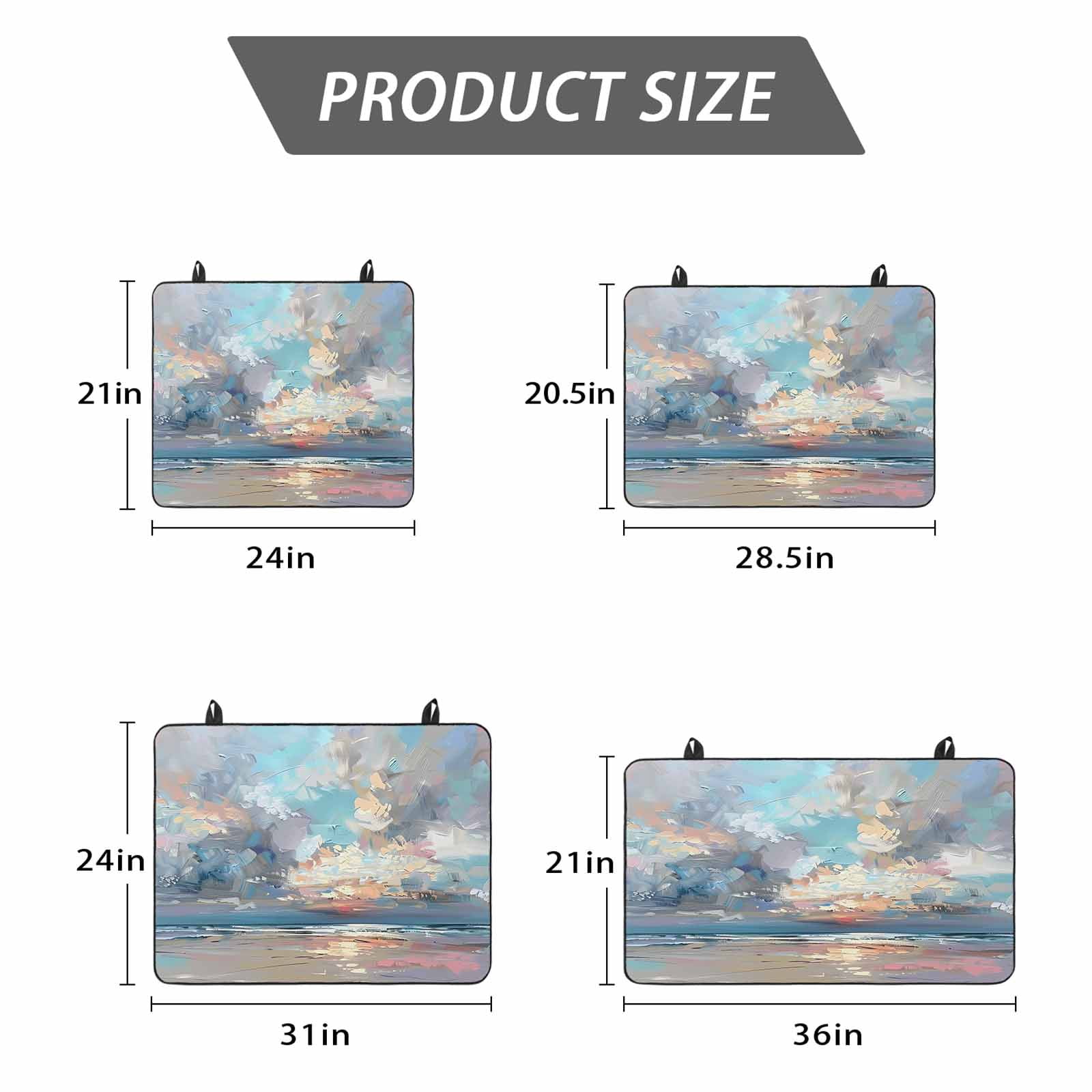 Blue Gray Coastal Stove Top Cover for Electric Stove, Heat-proof & Non Slip Glass Top Stove Cover Protector, Oil Painting Modern Abstract Art Kitchen Flat Cooktop Rubber Mat 24x21 Inches