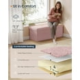 thumbnail image 5 of SONGMICS HOME 43" Storage Ottoman Bench Folding Ottoman with Storage Load up to 660 lb for Living Room Bedroom Jelly Pink, 5 of 6
