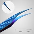 thumbnail image 3 of FEITA Diamond Grip Eyelash Extensions Tweezer Lash Precision Tweezers, Japanese Steel Dolphin-shaped & Angled Tip, False Lashes Application Tools, Blue 2Pcs, 3 of 7