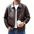 thumbnail image 5 of Men's Winter And Fall Daily Zipper Lapel All-matching Long-sleeved Coat Coffee L, 5 of 5