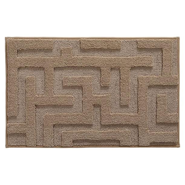 Cateissary Agarre fuerte sin daños en el suelo | Secado rápido Exquisito Hecho a mano Fuerte absorción de agua Parte inferior antideslizante Juegos de accesorios de baño Caqui, 40*60 cm 40*60 cm