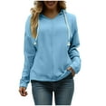 thumbnail image 2 of Viadha Sweatshirts under $10 Womens Plus Size Solid Hoodies Fall Fashion Casual Long Sleeve Hooded Sweatshirts Loose Comfy Trendy Pullover Tops Sweatshirt for Womenwith Pockets, 2 of 6