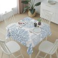 thumbnail image 6 of Blue Sea Turtle Table Cloth Waterproof Tablecloths, Coastal Coral Summer Beach Nautical Tablecloth Dining Table Cover for Kitchen Party Tabletop Outdoor, Square Tablecloth 60x60 Inch, 6 of 9