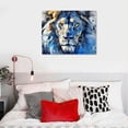 thumbnail image 5 of Nawypu Lion Canvas Wall Art for Living Room, Blue Print Painting for Bedroom, Animal Picture Decor, Large, 5 of 6