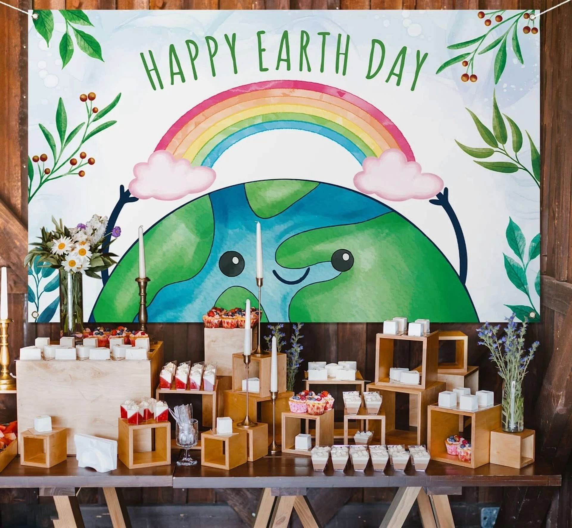 BUTTERFLY- Earth Day Photo Booth Backdrop April 22 Travel Themed Party Decoration School...