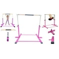 thumbnail image 5 of Iron Form Gymnastics Bar Horizontal Kip Bar for Gymnasts Junior Training Expandable Height, Heavy Duty Jungle Gym Exercise Bar for Children and Adults, Adjustable Height 3 to 5 FT Gymnastic Bar, PINK, 5 of 10