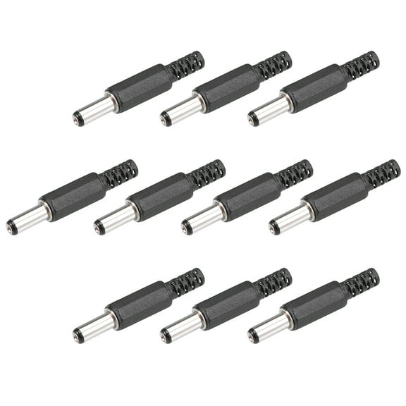 10 Pcs 5.5mm x 2.1mm Straight Male DC Power Jack Solder Connector Adapter