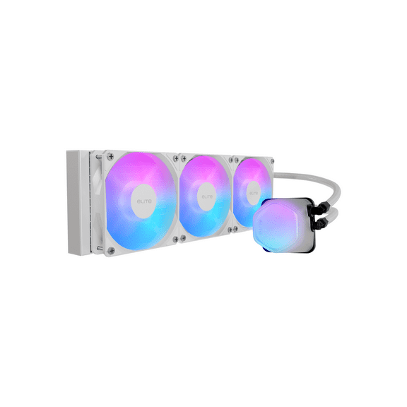 360 Elite Liquid White AIO CPU Liquid Cooler, R9|Ultra 7, Ceramic Bearing Pump, Translucent a RGB Cover, 360 Radiator, PWM Fans, AMD Ryzen AM5|4, Intel LGA 1851|1700 Platform Design by Cooler Master