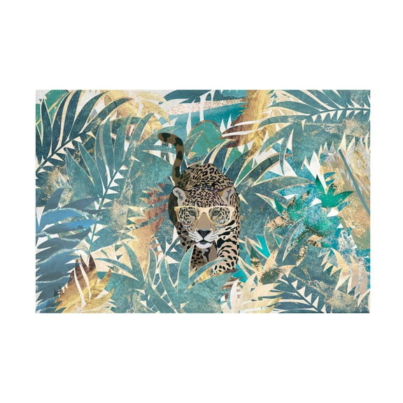 Trademark Fine Art Sarah Manovski Jaguar Jungle Landscape Mural Canvas Wall Art