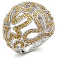 thumbnail image 1 of Bague en Laiton Bicolore Inversée avec Topaze AAA CZ&44; Taille 10, 1 of 1